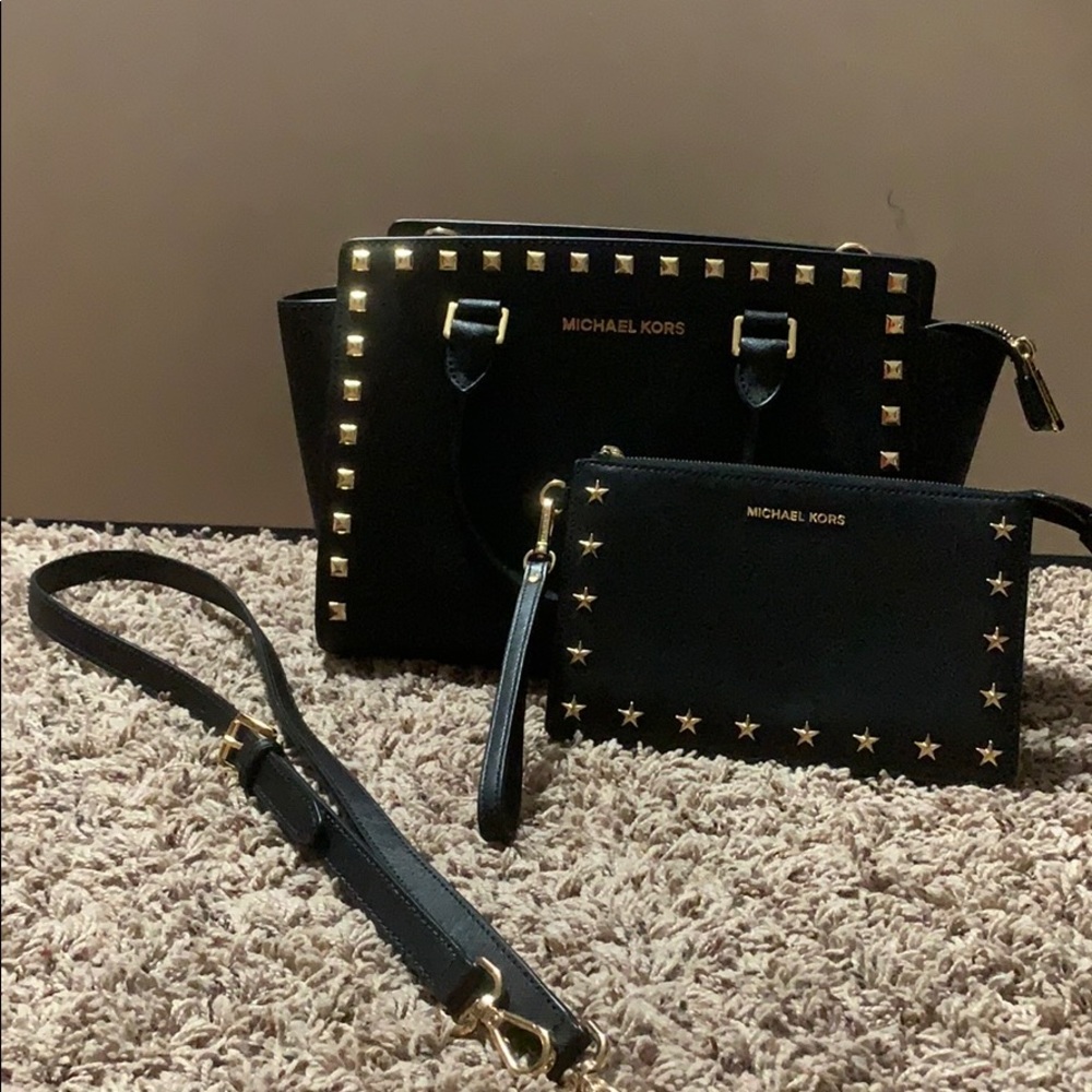 Studded Michael Kors Purse with Wallet